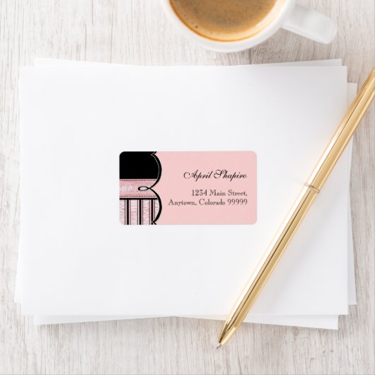 Adressenmarken - Baby Shower French Bow and Dots Adressaufkleber (Insitu)