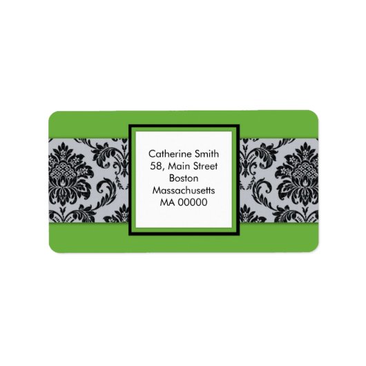 Adressenmarkierungen für Schwarz und Grün Adressaufkleber (Vorne)