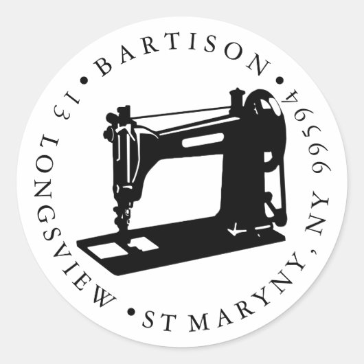 Adressennähte Handmade Firmenname Runder Aufkleber (Vorderseite)