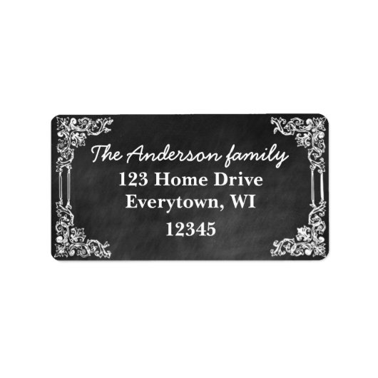 Adressenrahmen für Schwarzen Chalkboard Adressaufkleber (Vorne)