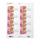 Adressenrückgabemarken Pinguine Floral (Vorne)