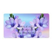 Adressenrückgabezeichen violette Blumen (Vorne)