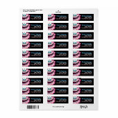 Adressenschild Rosa unscharfer schwarzer Hintergru (Vorne)