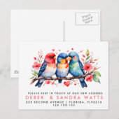 Adressenwechsel, bewegte Ankündigung Liebesvögel (Vorne/Hinten)