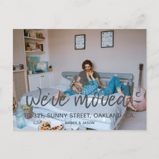 Adressenwechsel Hipster modern Ankündigungspostkarte (Vorderseite)