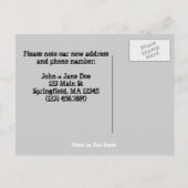 Adressenwechsel - Wir bewegen uns! Ankündigungspostkarte (Rückseite)