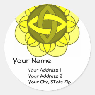 Adressetikett "Balancing the Solar Plexus" Runder Aufkleber