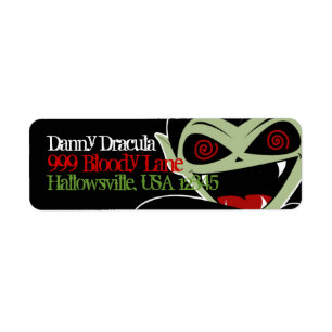 Adressetikett Dracula Vampir Schwarz Halloween Spa
