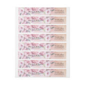 Adressetikett Elegante Wasserfarben Blumen & Feder (Bogen)