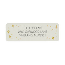 Adressetikett für goldene Sterne