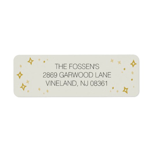 Adressetikett für goldene Sterne (Vorne)