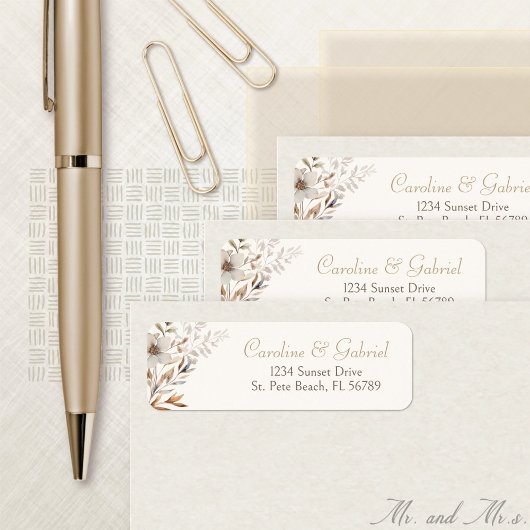 Adressetikett für Herbst-Wildblumen