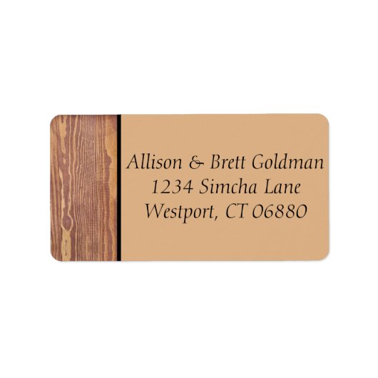 Adressetikett für Holzpaneele (Vorne)