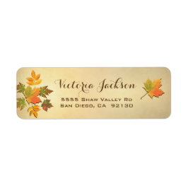 Adressetikett für rustikale Herbstlaub