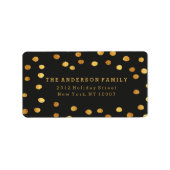 Adressetikett für schwarze und goldene Punkte (Vorne)