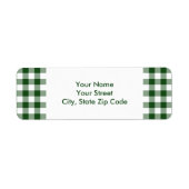 Adressetikett "Green and White Gingham Pattern" (Vorne)