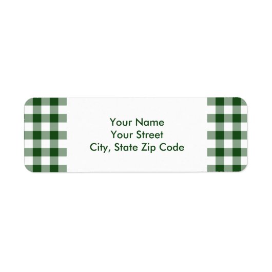 Adressetikett "Green and White Gingham Pattern" (Vorne)