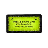 Adressetikett - Halloween Grün mit schwarzer Grenz (Vorne)