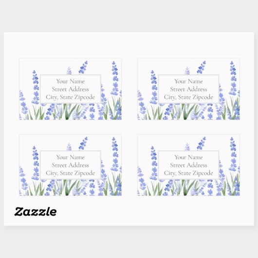 Adressetikett "Lavendel 2" Rechteckiger Aufkleber (Blatt)