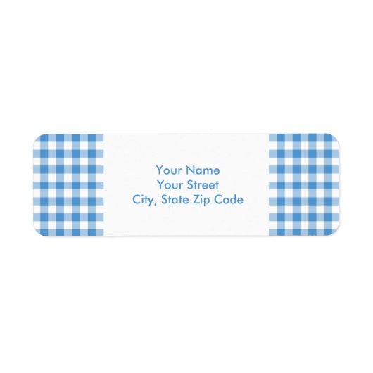 Adressetikett Light Blue und White Gingham Pattern (Vorne)