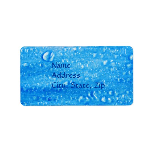 Adressetikett mit blauen Wassertropfen (Vorne)