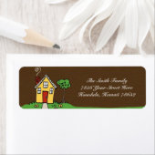 Adressetikett mit Haus und Gras (Insitu)