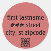Adressetikett - Personalisierung Runder Aufkleber (Vorderseite)