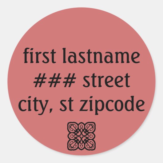 Adressetikett - Personalisierung Runder Aufkleber (Vorderseite)