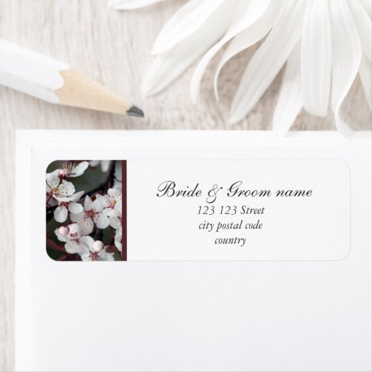 Adressetikett, Pflaume-Blume (Insitu)
