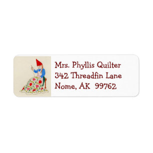 Adressetikett Quilt Gnome Lady