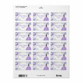 Adressetikett Quinceañera 15 Anos Silver Lila (Vorne)