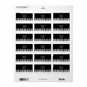 Adressetikett - Schwarz-weiße Klaviertasten (Vorne)