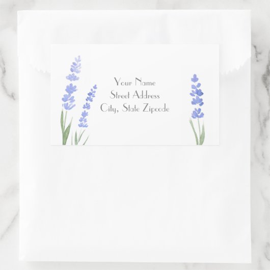 Adressetikett "Wasserfarblavender" Rechteckiger Aufkleber (Tasche)