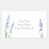 Adressetikett "Wasserfarblavender" Rechteckiger Aufkleber (Vorderseite)