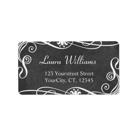 Adressetiketten auf der Tafel Schwarzweiß (Vorne)