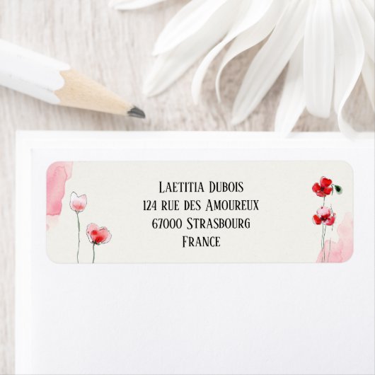 Adressetiketten "Coquelicots" (Insitu)