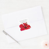 Adressetiketten für tropischen Roten Hibiskus Quadratischer Aufkleber (Umschlag)