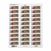 Adressetiketten für Weihnachtsfeiertage Kardinal (Vorne)