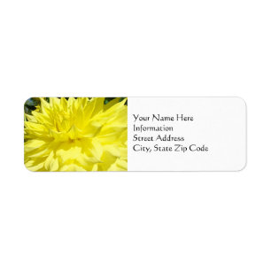 Adressetiketten Gelbe Dahlien Blumen Floral