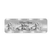 Adressetiketten Kerzen Silber Rose (Vorne)