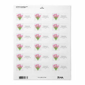 Adressetiketten mit rosa Tulpenstrauß (Vorne)