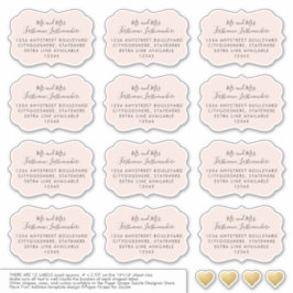 Adressierte Gast-Mailing-Labels Bracket Form pink Aufkleber