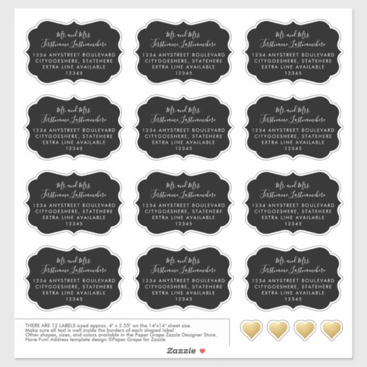 Adressierte Gast-Mailing-Labels-Bracket-Form schwa Aufkleber (Blatt)
