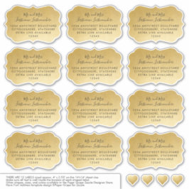 Adressierte Gast-Mailing-Labels Bracket Gold Aufkleber