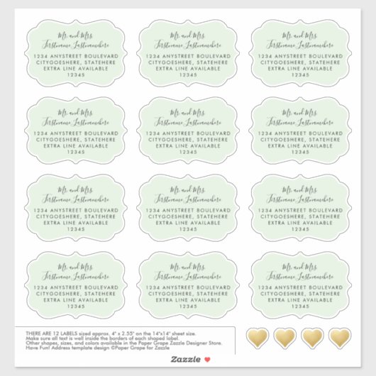 Adressierte Gast-Mailing-Labels-Bracket grün Aufkleber (Blatt)