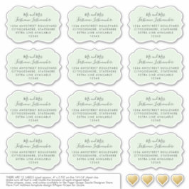 Adressierte Gast-Mailing-Labels-Bracket grün Aufkleber