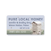 Adressiertes Honey-Jar-Label mit Wasserfarben-Hive Adressaufkleber (Vorne)