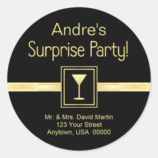 Adresslitern anpassen - Überraschendes Party Runder Aufkleber (Vorderseite)
