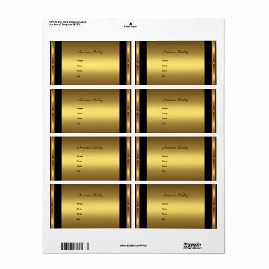 Adresslitern Elegantes Gold (Vorne)