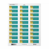 Adressmarken - Gold-Wirbel und Aquamarine (Vorne)